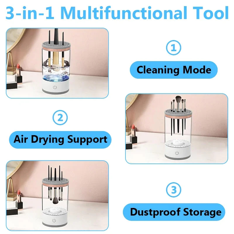 3-in-1 Electric Makeup Brush Cleaner