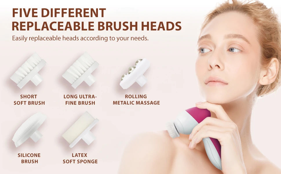 5-in-1 Electric Facial Cleansing Brush