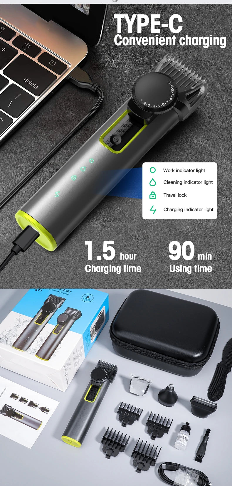 IRUIBEAUTY 4-in-1 Hair Trimmer