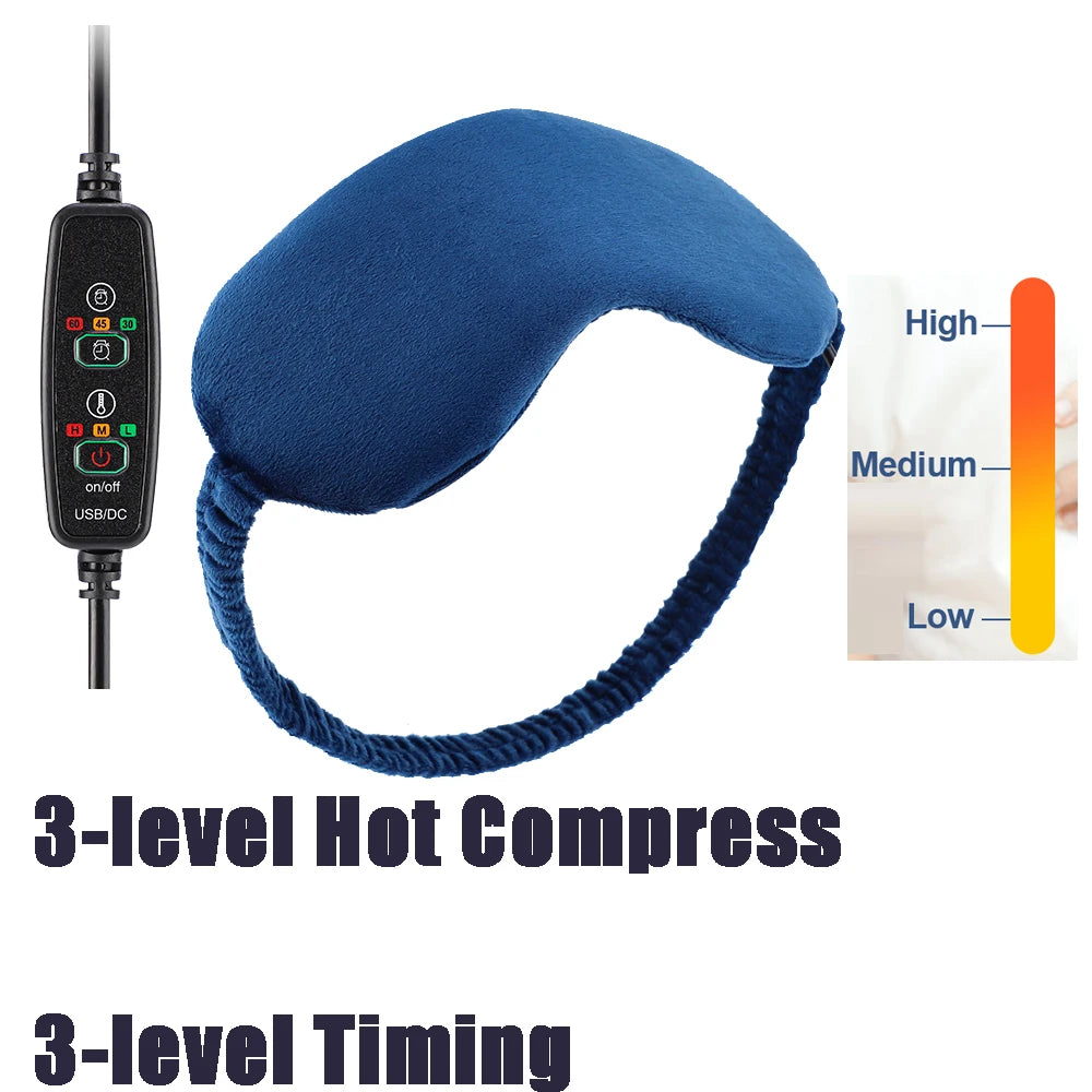 3-level Hot Compress Electric Steam Eye Mask 3D Massage Constant Temperature Smart Timing Sleep Shading Sleeping Mask Eye Relief