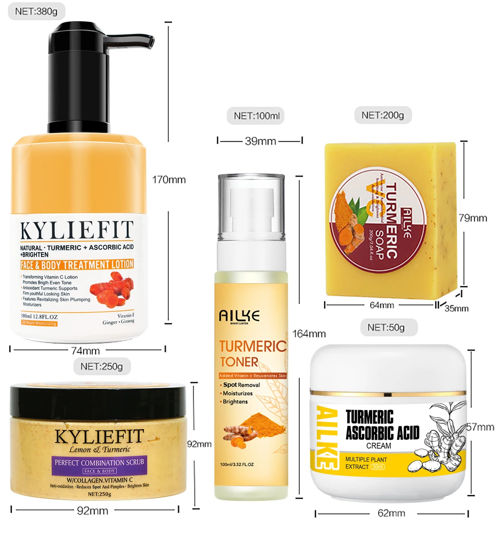 AILKE Turmeric Skin Care Set