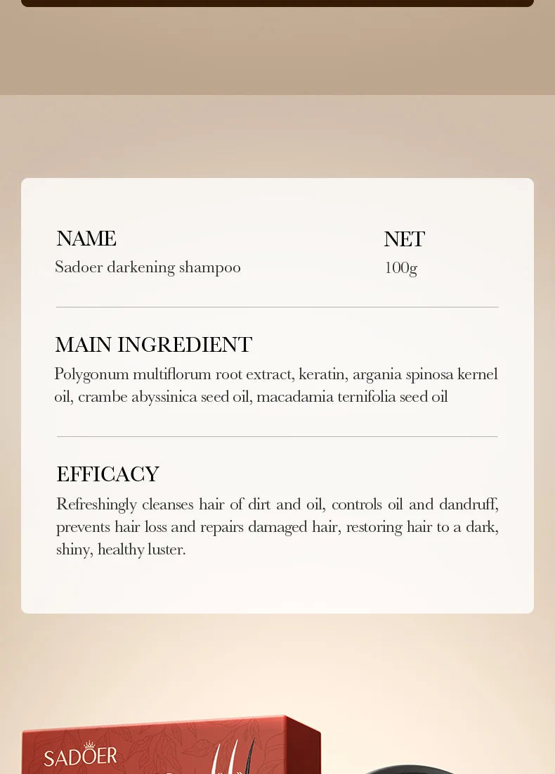 Herbal Blacken Hair Shampoo Bar – Anti-Gray