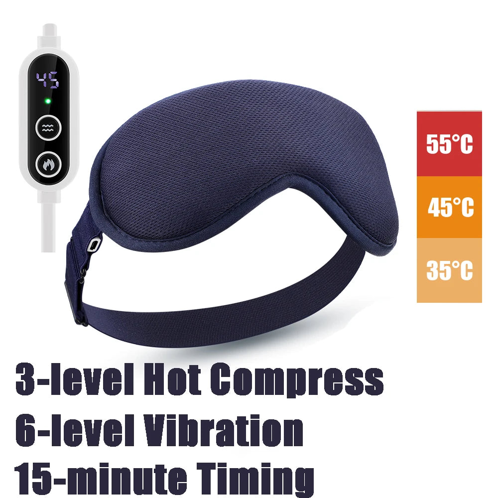 3-level Hot Compress Electric Steam Eye Mask 3D Massage Constant Temperature Smart Timing Sleep Shading Sleeping Mask Eye Relief