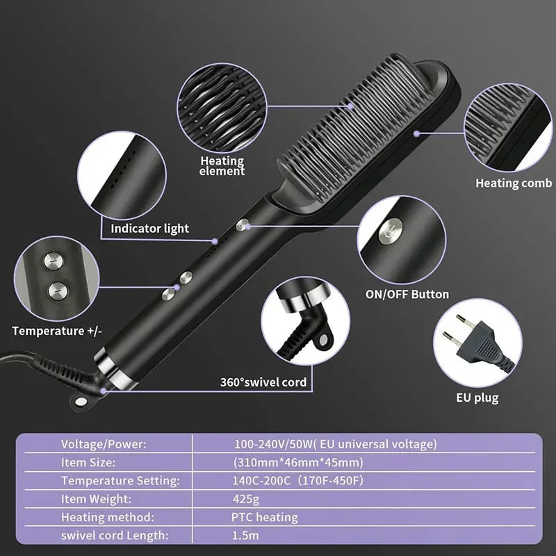 Thermostatic Hair Straightener Comb