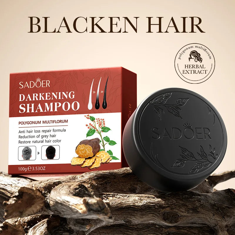 Herbal Blacken Hair Shampoo Bar – Anti-Gray