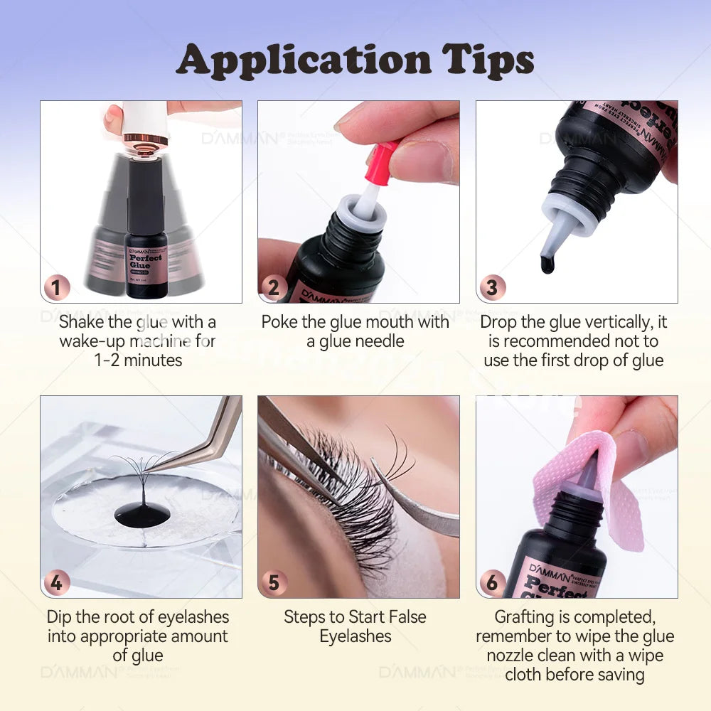 Damman Eyelash Adhesive Professional Lash Glue for Eyelash Extension Fast Drying Lashes Extension Glue Flase Eyelash Supplies