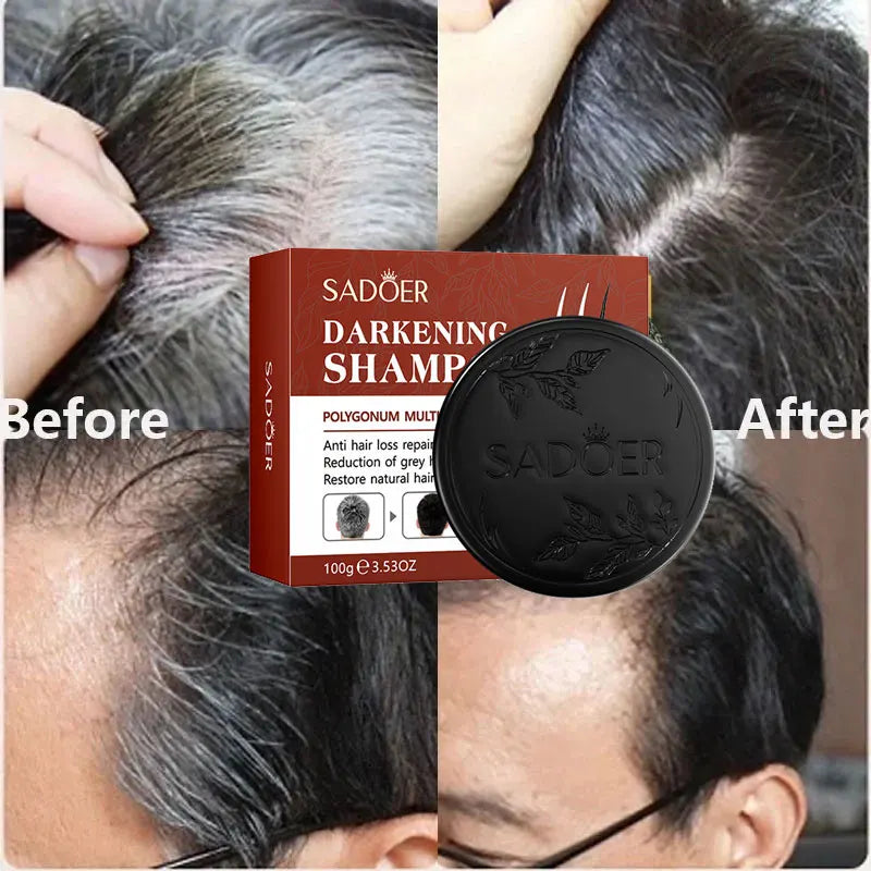 Herbal Blacken Hair Shampoo Bar – Anti-Gray