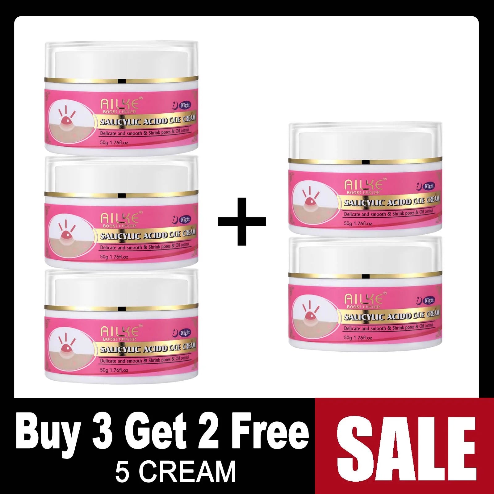 AILKE AHA Organic Skin Brightening Set, Whitening Lotion, Reduce Dark Spots, Clarify, Cleaning, Moisturizing, for All Skin Types