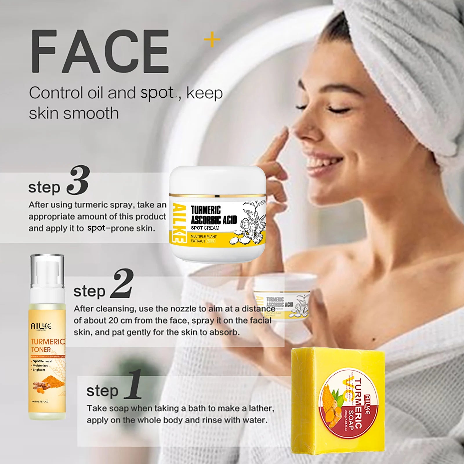 AILKE Turmeric Skin Care Set