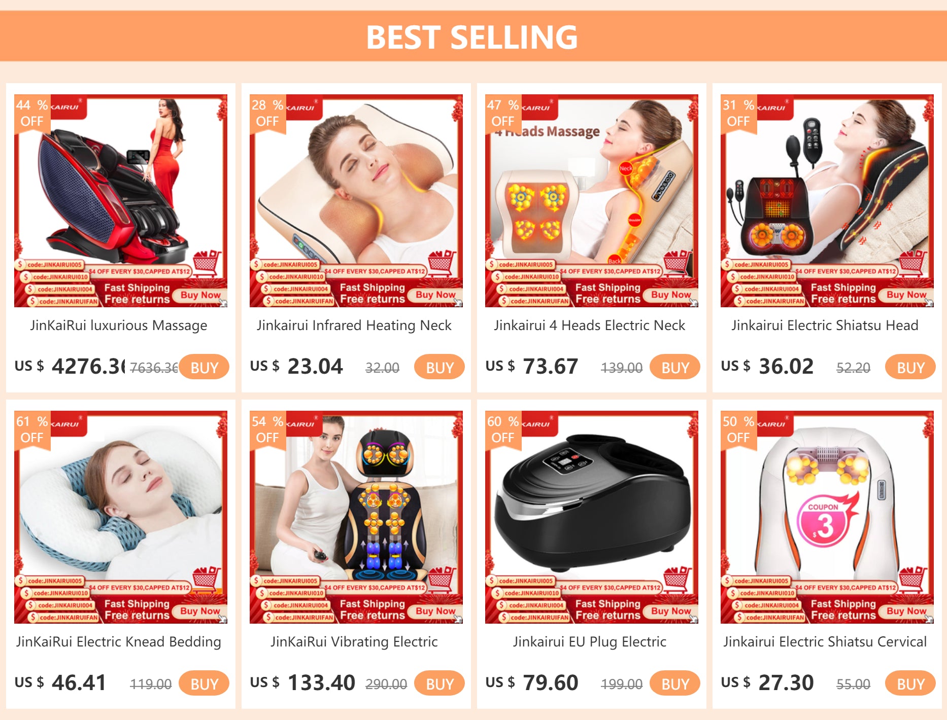 Jinkairui Shiatsu Neck & Back Massager