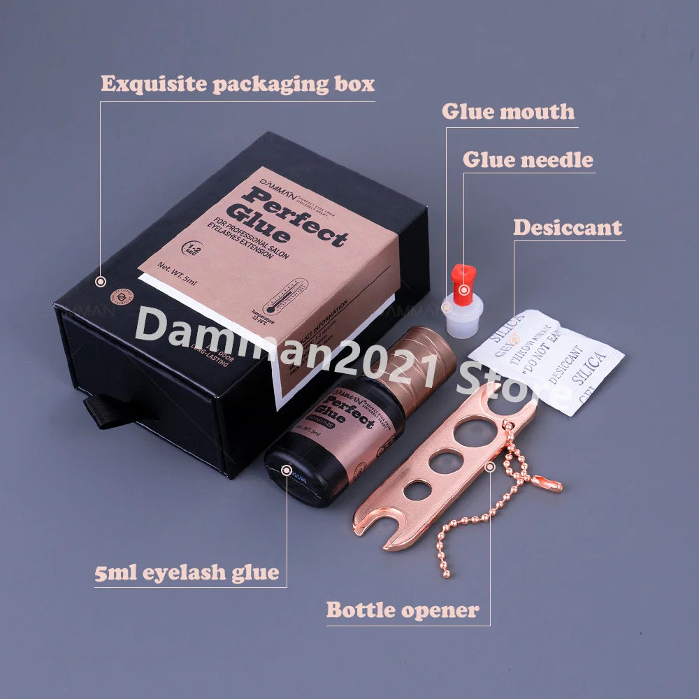Damman Eyelash Adhesive Professional Lash Glue for Eyelash Extension Fast Drying Lashes Extension Glue Flase Eyelash Supplies