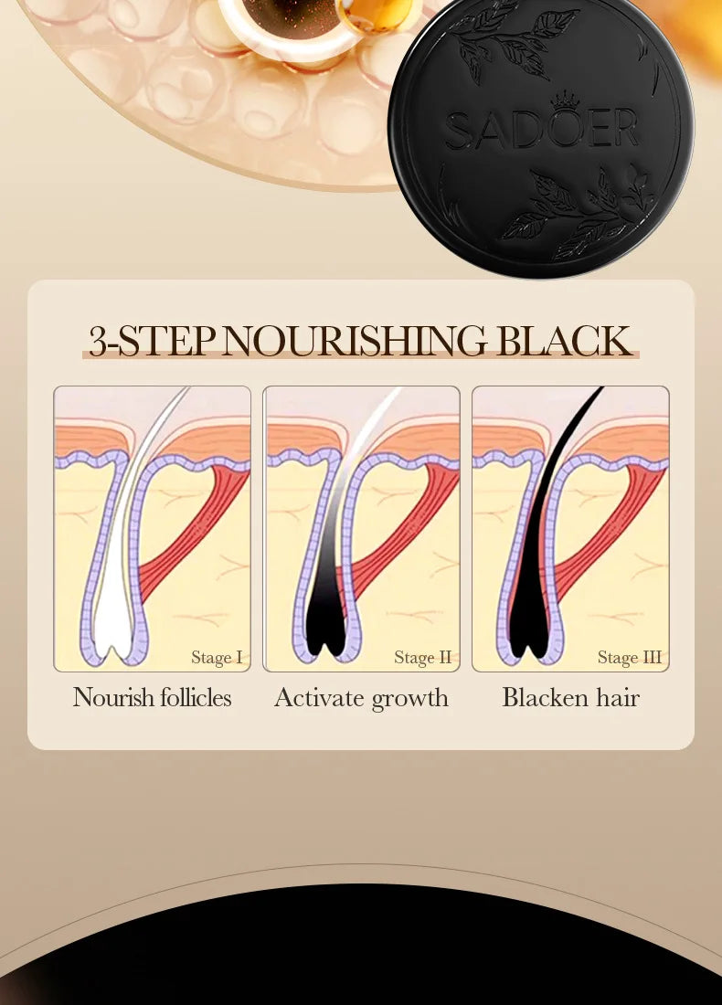Herbal Blacken Hair Shampoo Bar – Anti-Gray