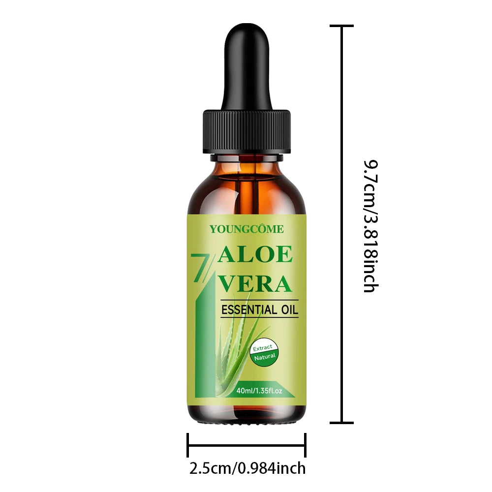 Organic Aloe Vera Essential Oil Great for Hydrating, Strengthening & Nourishing Hair Growth & Sunburn Relief  For Skin and Hair