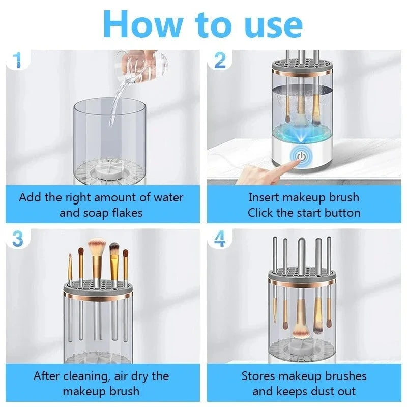 3-in-1 Electric Makeup Brush Cleaner
