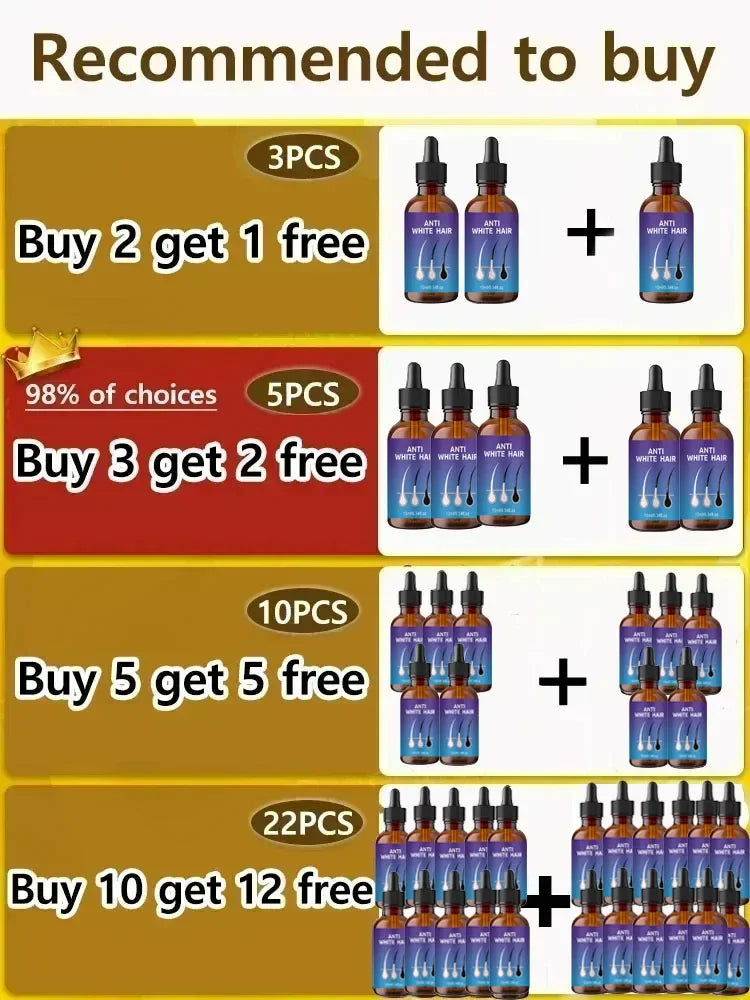 White to Black Hair Serum – Anti-Gray Essence