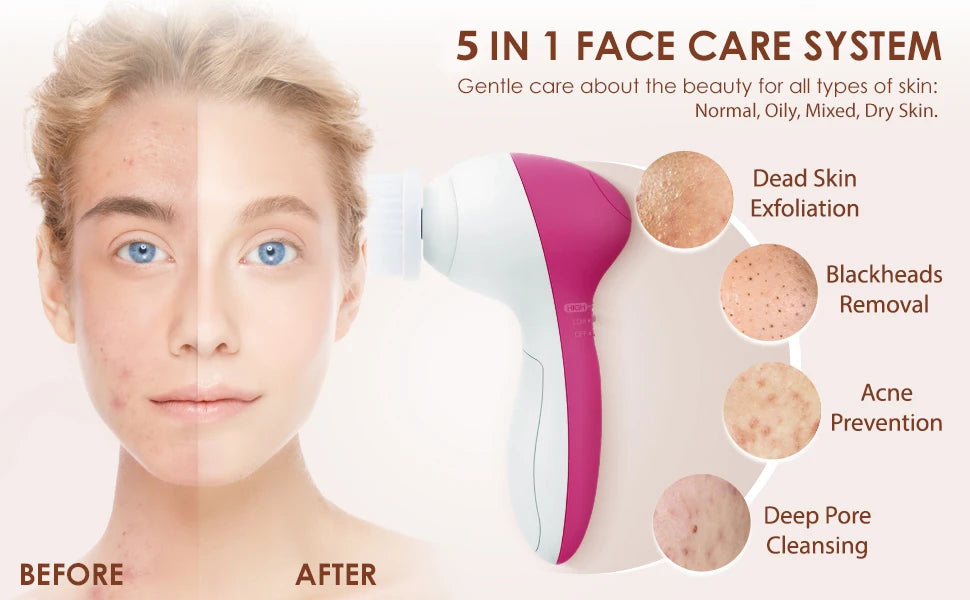 5-in-1 Electric Facial Cleansing Brush