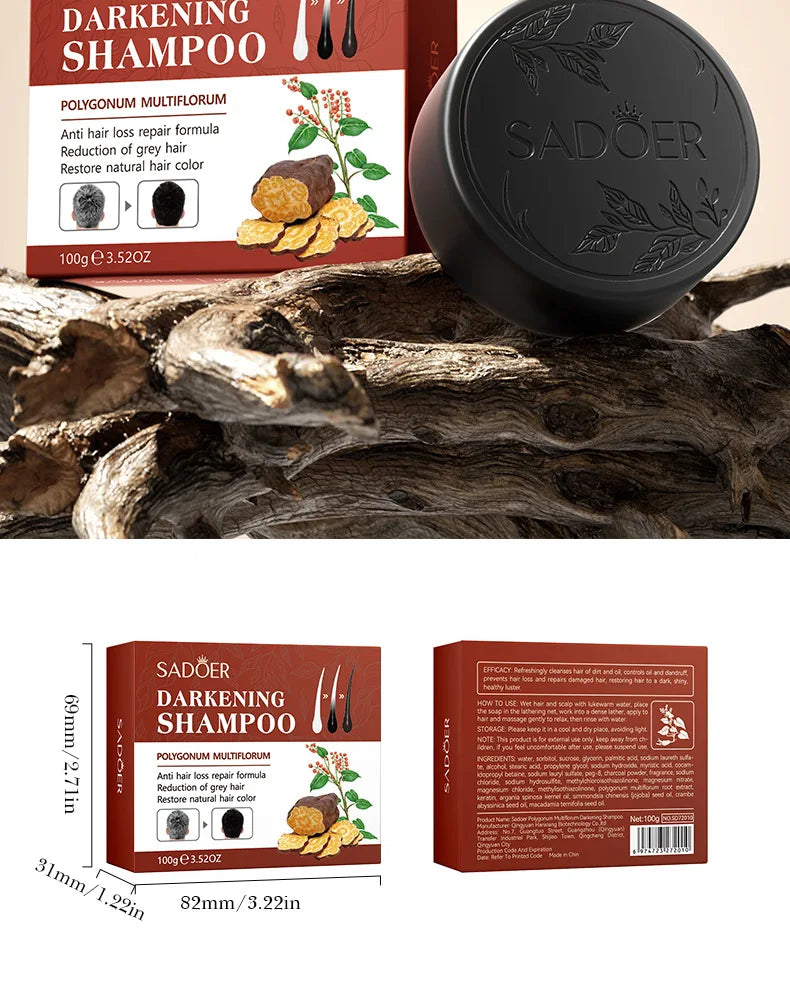 Herbal Blacken Hair Shampoo Bar – Anti-Gray