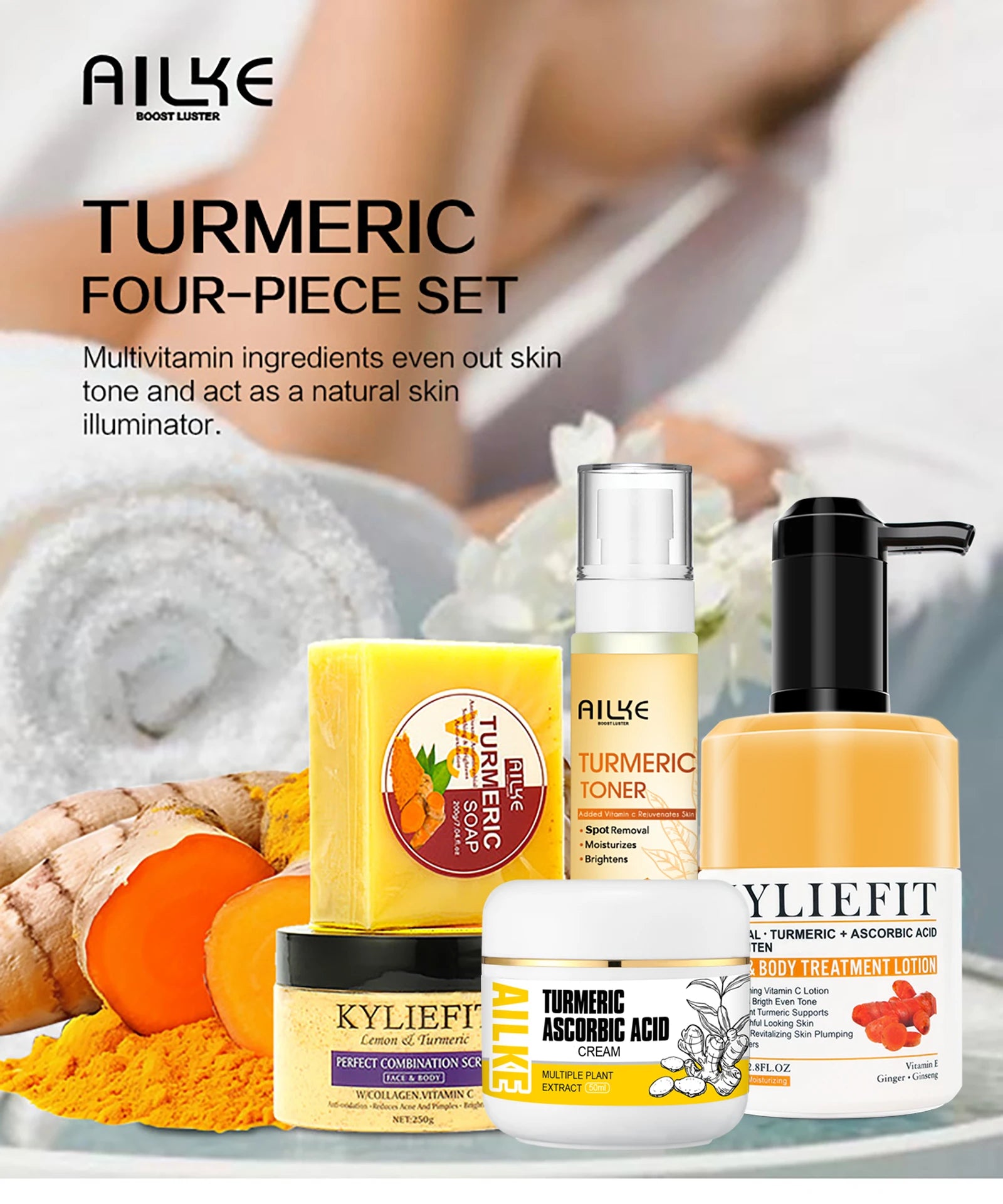 AILKE Turmeric Skin Care Set