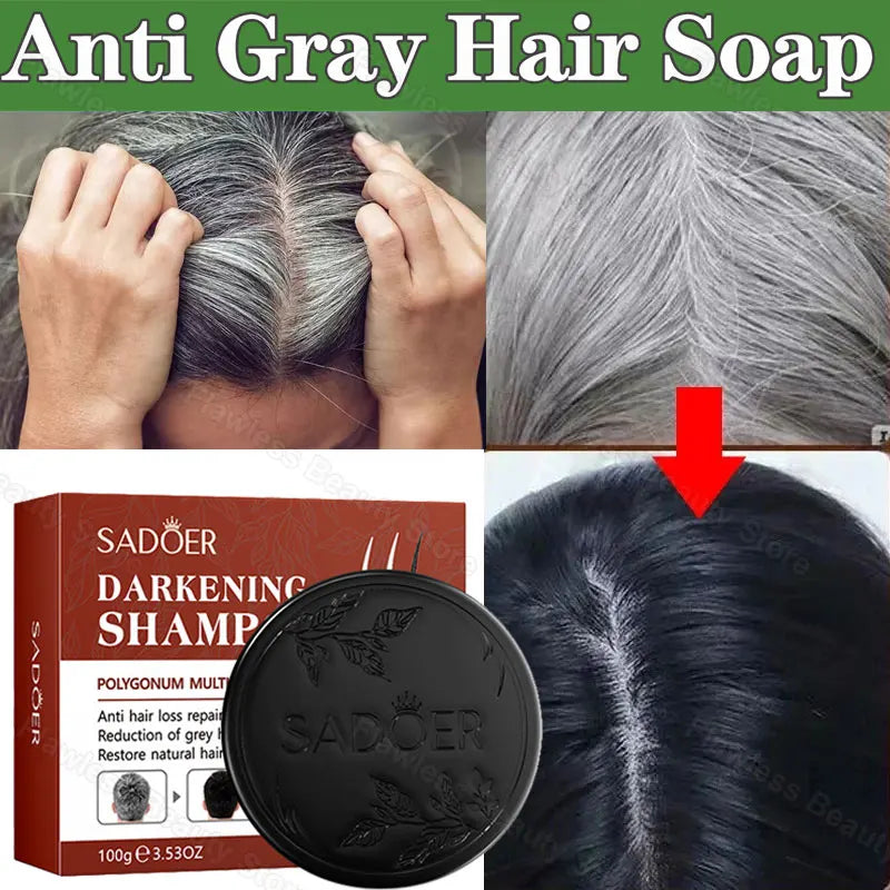 Herbal Blacken Hair Shampoo Bar – Anti-Gray