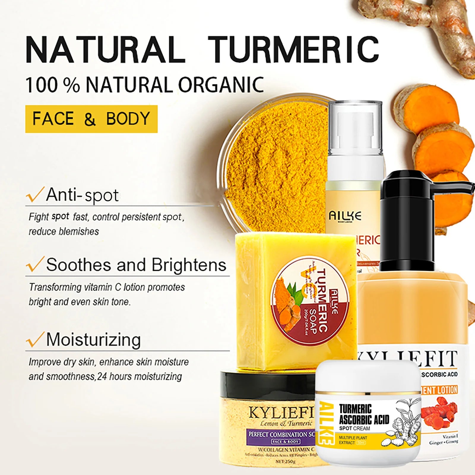 AILKE Turmeric Skin Care Set