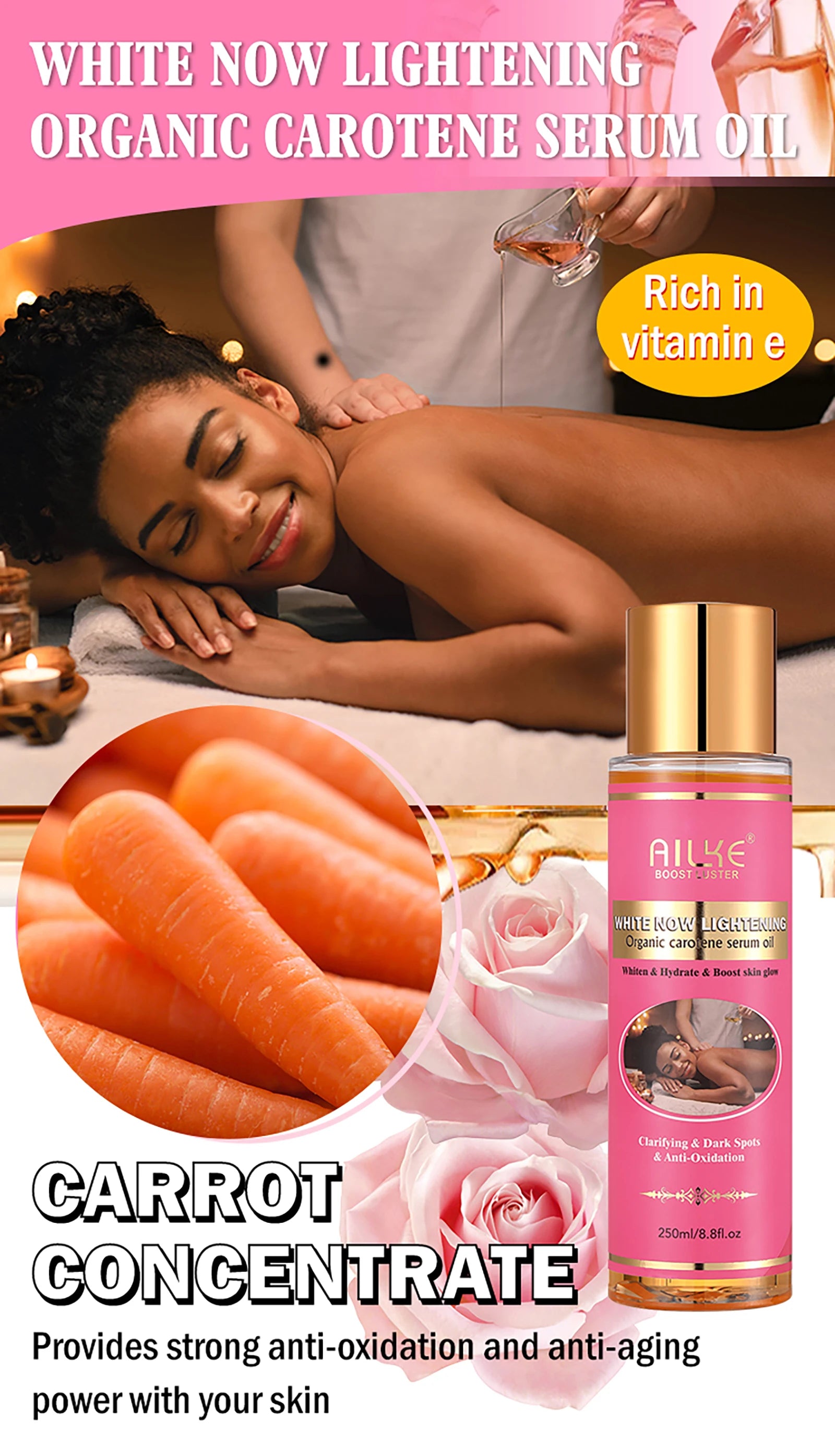 AILKE AHA Organic Skin Brightening Set, Whitening Lotion, Reduce Dark Spots, Clarify, Cleaning, Moisturizing, for All Skin Types