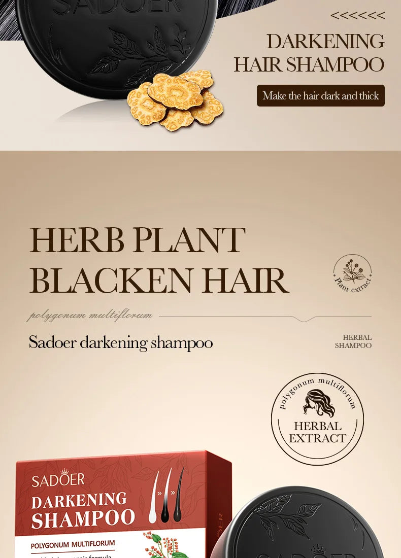 Herbal Blacken Hair Shampoo Bar – Anti-Gray