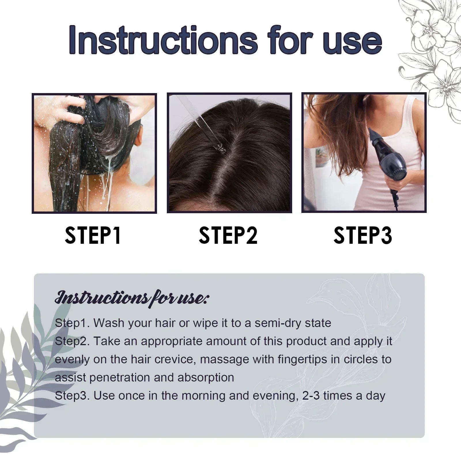 White to Black Hair Serum – Anti-Gray Essence