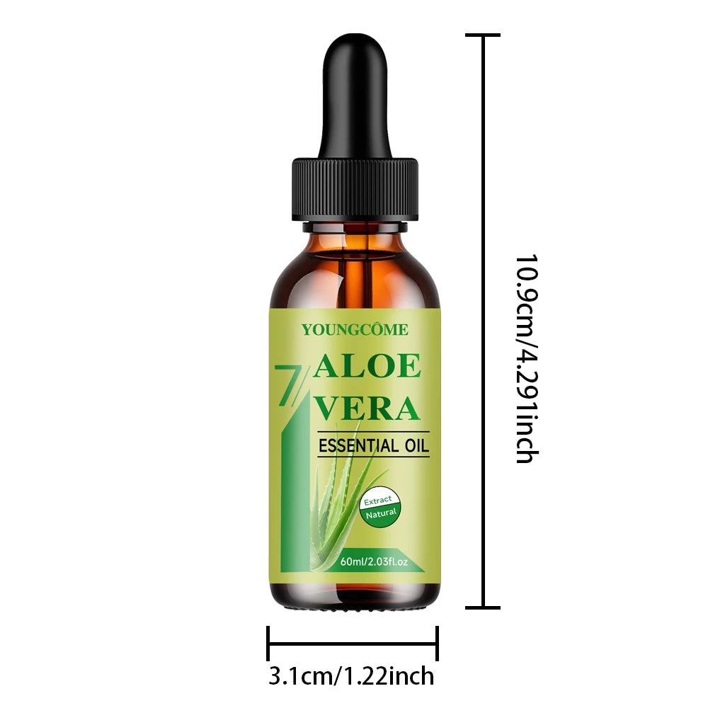 Organic Aloe Vera Essential Oil Great for Hydrating, Strengthening & Nourishing Hair Growth & Sunburn Relief  For Skin and Hair