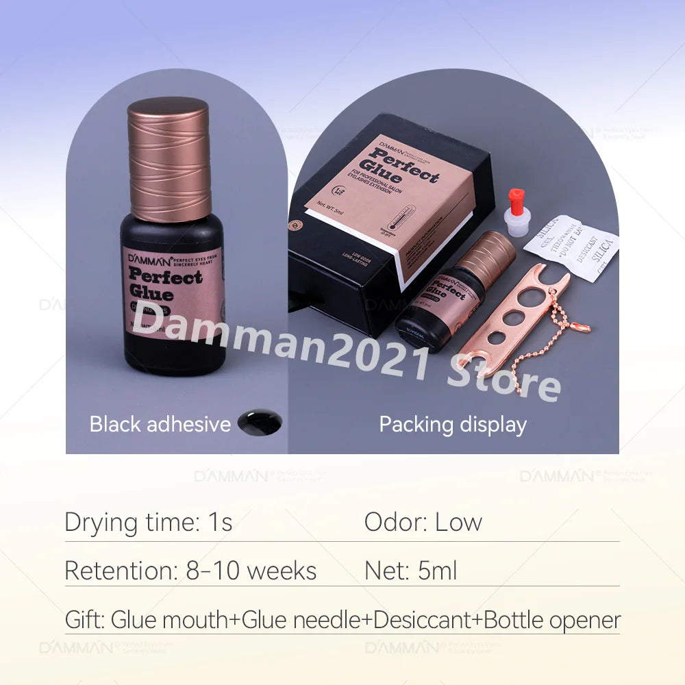 Damman Eyelash Adhesive Professional Lash Glue for Eyelash Extension Fast Drying Lashes Extension Glue Flase Eyelash Supplies